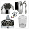 1L Capacity Stainless Steel Teapot Coffee Pot Kettle With Tea Leaf Filter