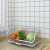 White Kitchen Cupboard Basket Stainless Steel Fruit Veg Countertop Storage Baske