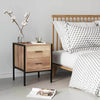 Industrial 1/2 Drawers Bedside Cabinet Table Nightstand Storage Bed Living Room