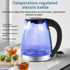 1.8L Electric Kettle Glass Temperature Control 7 Colors Change LED Fast Boiling
