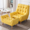 Vintage Accent Armchair and Footstool Tub Wing Chair Reclining Bedroom Lazy Sofa
