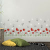 Walplus Wall Sticker Red Poppy with Swarovski Crystals Room Home Decorations