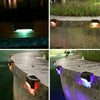 8X LED Solar Powered Fence Wall Lights Step Path Decking Garden Colorful Lamps V