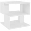 Modern Side Table High Gloss White 40x40x40cm Chipboard Home Living Room Storage