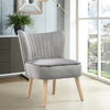 Velvet Upholstered Occasional Lounge Dining Chair Scallop Shell Sofa Armchair