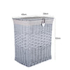 Premium Grey Paint Laundry Wicker Basket Cotton Lining With Lid Bathroom Storage