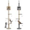 4-Tier Floor to Ceiling Cat Tree Adjustable Climbing Tower Kitty Activity Center