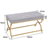 Velvet Upholstered Bench Bed End Seat Pouffe Bedroom Window Seat Gold Legs