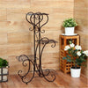 Slim Curve Shape Plant Stand Botanical Shelves 4 Square Pots Holder Room Garden