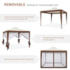 Mondeer Garden Gazebo Pivillion Shelter 3M*3M 4 Sides Double Layer Canopy Beige