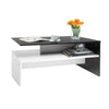 2 Tier Coffee Table End/Side Table Modern Design w/Open Shelf Living Room White