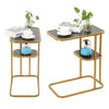 Modern C Shaped Sofa Side Table Snack Coffee End Table for Living Room Bedroom