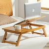 64cm Bamboo Wood Serving Breakfast Lap Tray Table Mate Bed Tray With Folding Leg