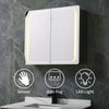 Bathroom Mirror Cabinet with LED Lights Demister Shaver Socket Bluetooth Speaker