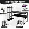 136CM Large Computer Desk Corner Laptop PC Table 2 Tier Shelf Wooden Workstation