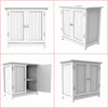 New Bathroom Sink Cabinet Under Basin Unit Cupboard Storage Furniture White/Grey