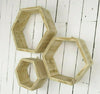 Set Of 3 Handmade Hexagon Shelves Wooden Shelves Made From Sustainable Pine Wood