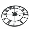 OUTDOOR GARDEN WALL CLOCK ROMAN NUMERALS LARGE OPEN FACE METAL ROUND