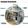 Computer Desk Study PC Writing Table Home Office Workstation Shelf Furniture UK