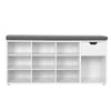 Shoe Bench, Shoe Shelf，Storage Bench with Drawer and Compartments, LHS24WT
