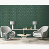 METRO PRISM WALLPAPER TRIANGLE GEOMETRIC WOW037 GOLD / EMERALD GREEN LUXURY