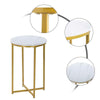 Marble Round Tea Table Sofa End Side Table Living Room Furniture- White Gold