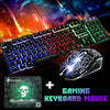 Gaming Keyboard And Mouse Set Rainbow LED Wired USB For PC Computer Laptop Mac