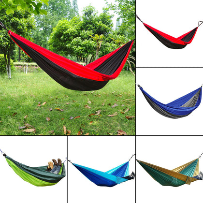Double Person Parachute Nylon Hammock Outdoor Travel Camping Swing Hanging Bed