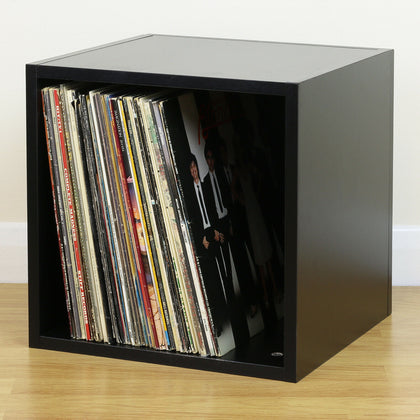 Black Square LP/Vinyl Music Record Storage Cube/Cabinet Box Home Display Unit