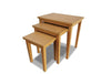 Nest of 3 Tables Nesting Coffee Side Table Wooden White Pine Space Saving Table