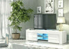 Modern TV Unit Small Cabinet Stand Gloss Doors 130cm with LED Lights Drawers