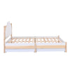 Wooden Bed Frame Storage Drawers 4ft6 Double Size Kids Bed with Cloud Headboard