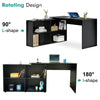 L-Shaped Computer Desk Corner W/ Shelves Workstation Home Office PC Study Table