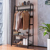 Industrial Wooden Clothes Rail Portable Scarf Cap Umbrella Hanging Garment Stand