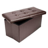Durable 2 Seater BenchSeat Faux Leather Ottoman Storage Box Foot Stools Brown
