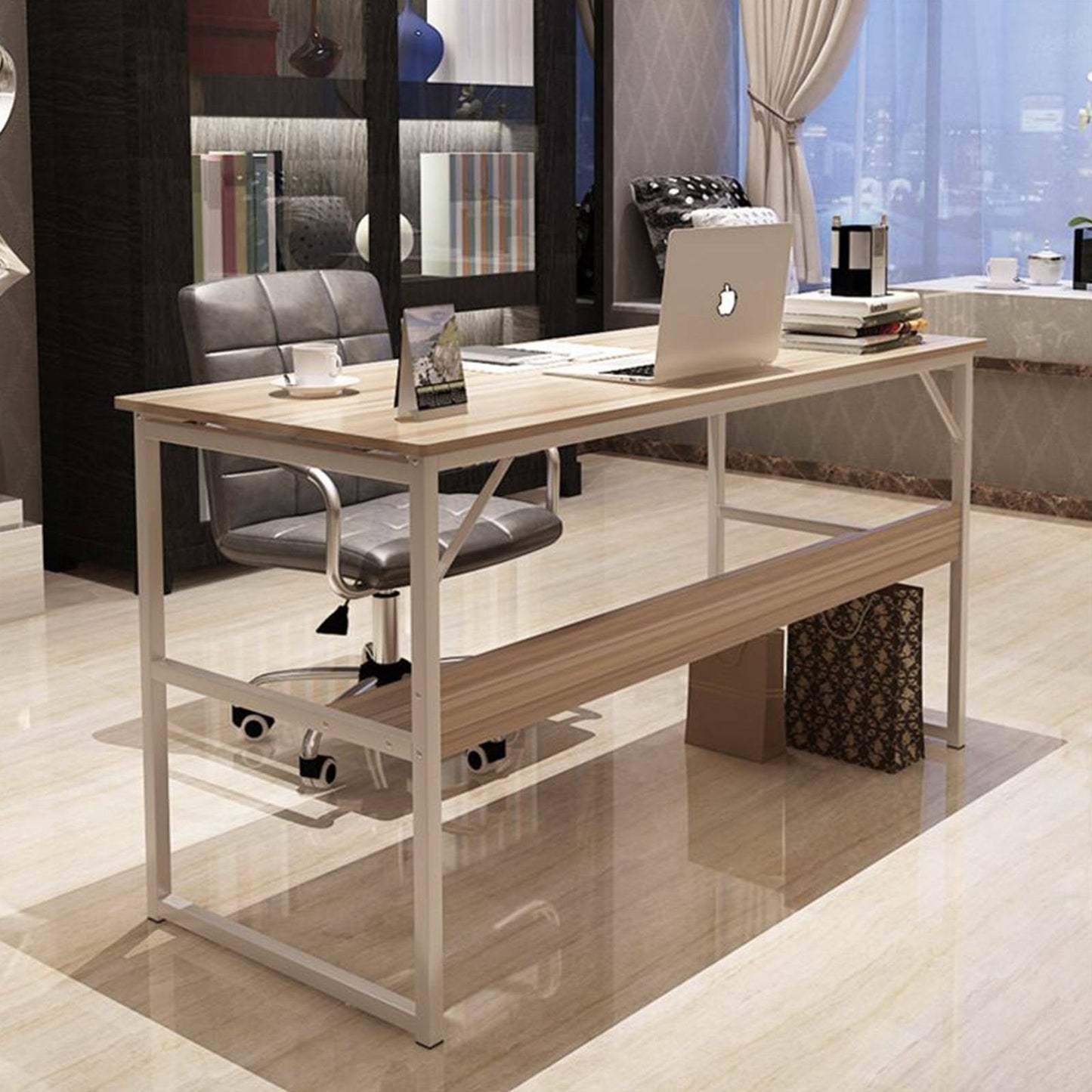 Computer Home Office PC Desk Writing Table Workstation Wood Bookshelf Furniture