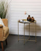 Metal Round Foldable Butlers Tray Top Side Table Living Room Lounge Decor Gold