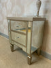 Georgia Luxe Champagne Gold Mirrored 2 Drawer Bedside Cabinet Chest Lamp Table