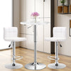 Modern Round Marble Bar Table Height Adjustable 360° Swivel Counter Pub Table