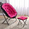 Folding Moon Armchair with Footstool Foldable Single Sofa Chair Cushioned Seat
