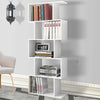 Wood Bookcase Bookshelf S Shape 5 Tier Shelves Free Standing Shelving Storage