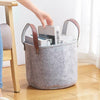 Large Grey Felt Storage Basket Bin w/ Handle Bedroom Closet Clothes Toy Storage