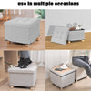 Fabric Foot Rest 4 Legs Stool Cube Footstool Pouf Bench Storage Space Box Chair