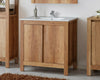 Bathroom Vanity Unit 800mm 80cm Floor Standing Sink Cabinet & Basin Classic Oak
