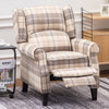 Modern Accent Linen Tartan Fabric Armchair Living Room Leisure folded SingleSofa