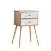 Modern Bedside Side End Table Nightstand Storage 2 Drawers Bedroom Living Room
