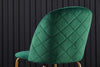 2X Morden Velvet Fabric Dining Chairs Metal Brass Legs Kitchen Padded Seat Green