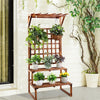 3 Tier Wooden Plant Stand Flower Climbing Shelf Hanging Slats with Grid Panel UK