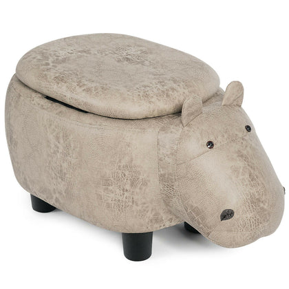 Animal Storage Ottoman Foot Rest Stool Padded Seat Upholstered Ride-on Ottomans