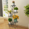 116cm Tall Metal Flower Stand Corner Plant Pot Saucer Shelf 5 Tier Indoor Garden